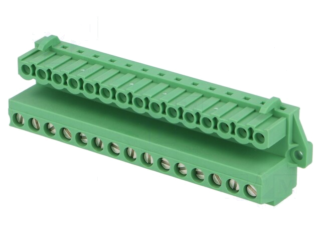 Ontkoppelbare terminal strip; 5,08mm; banen: 15; hoek van 90 ° Ontkoppelbare terminal strip; 5,08mm; banen: 15; hoek van 90 °